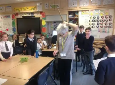 Sue Mosco demonstrating her new back washer